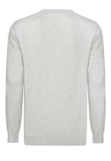 Langarmpullover mit V-Ausschnitt - Grau