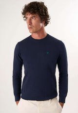 Langarmpullover mit Rundhals - Dunkelblau