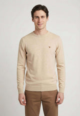 Langarmpullover mit Rundhals - Beige