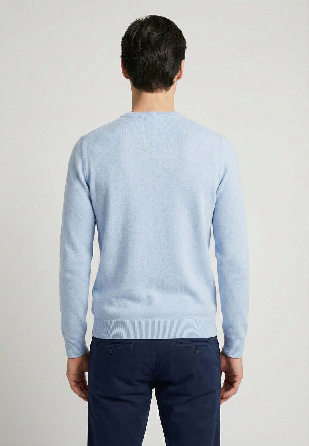 Crew Neck Long Sleeve Pullover - Blue