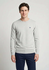 Pull à col rond et manches longues - Gris