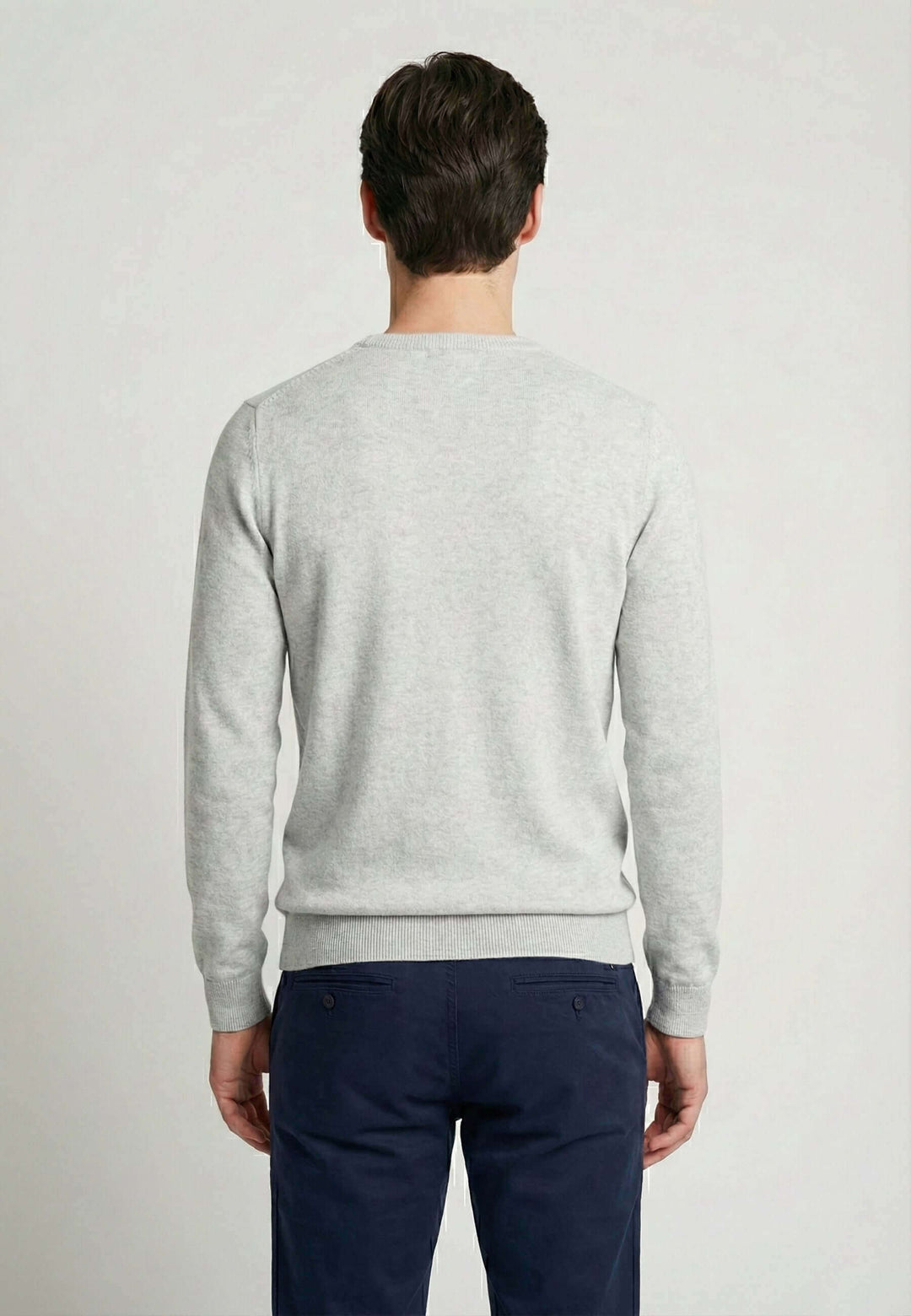 Crew Neck Long Sleeve Pullover - Grey
