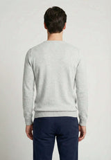 Pull à col rond et manches longues - Gris
