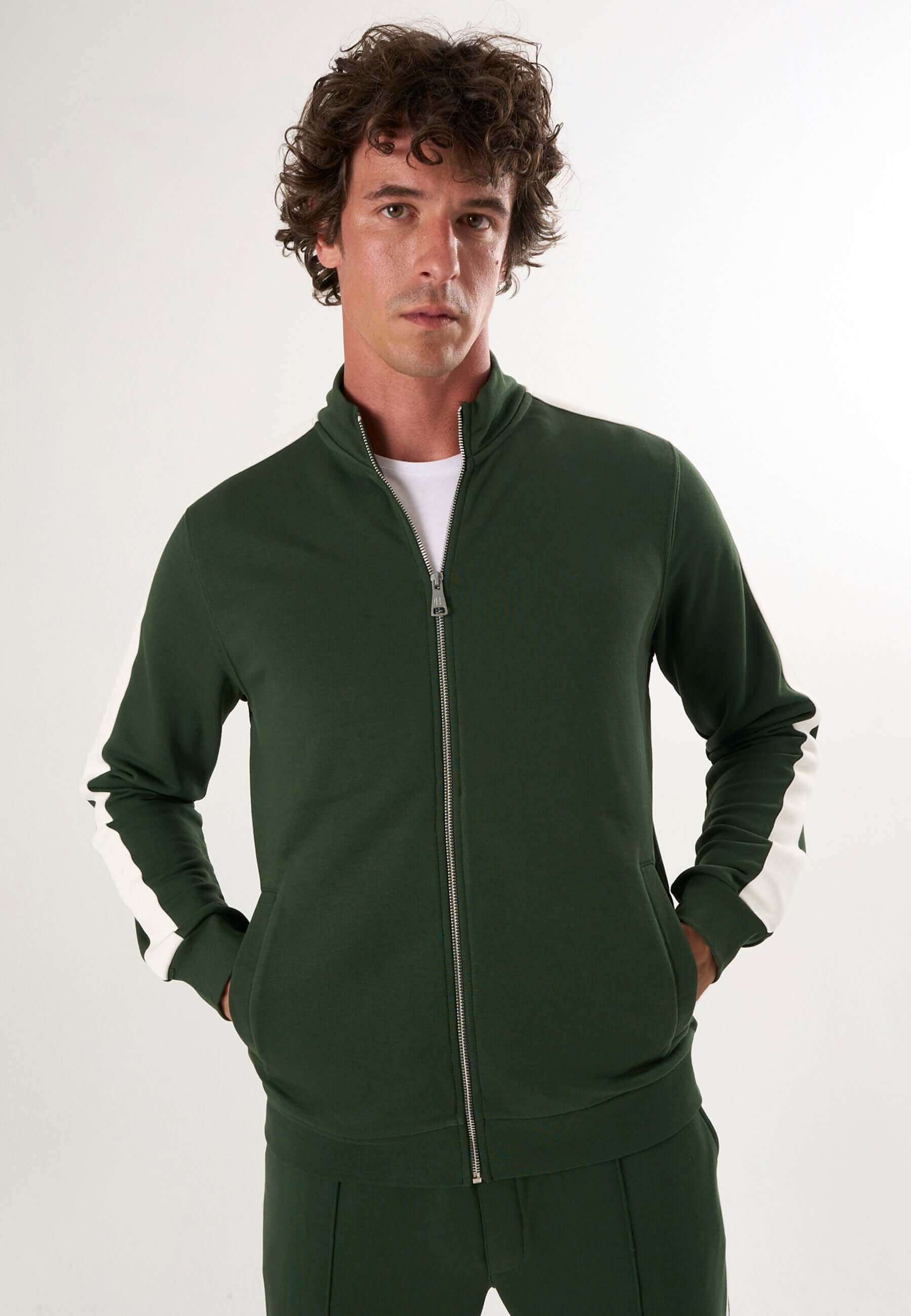 Full-Zipper High Collar Sweatshirt