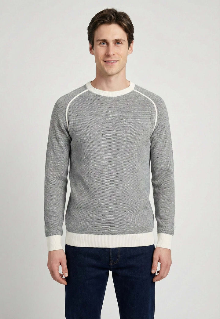 Knitted Crew Neck Long Sleeve Pullover