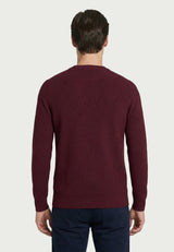 Crew Neck Buttoned Pullover - Black