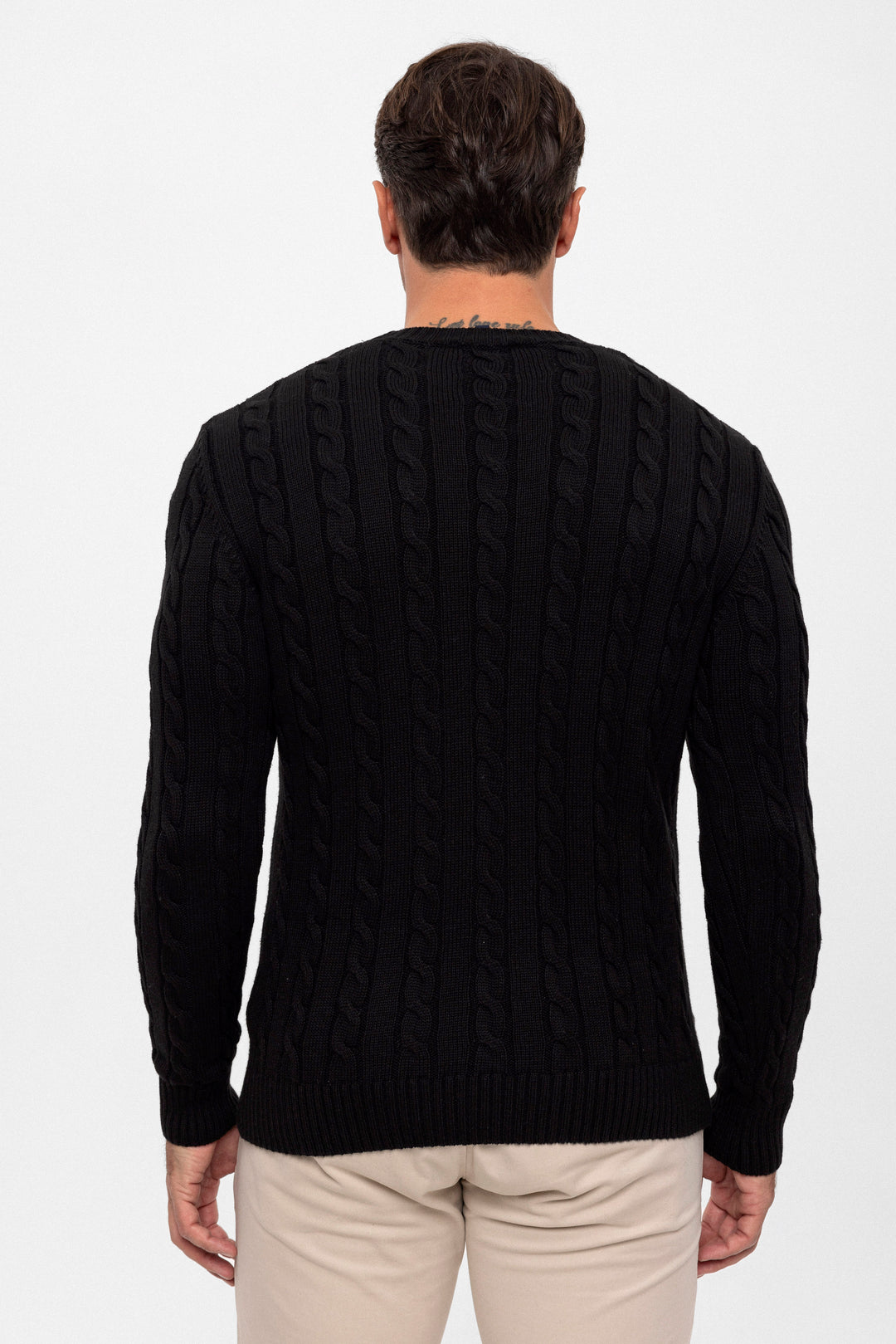 Men’s Cable Knit Crew Neck Pullover