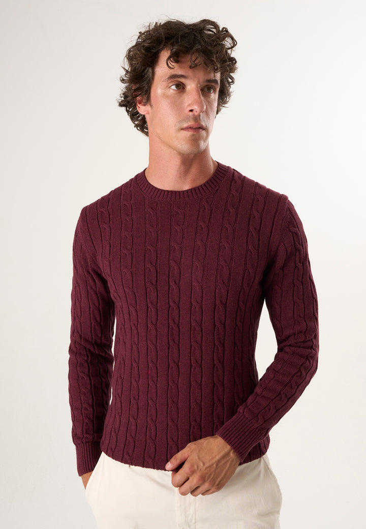 Men’s Cable Knit Crew Neck Pullover