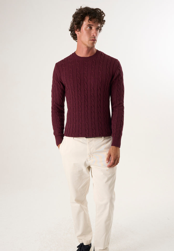 Men’s Cable Knit Crew Neck Pullover