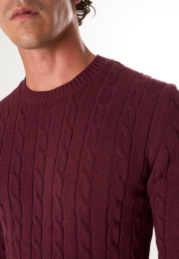 Men’s Cable Knit Crew Neck Pullover
