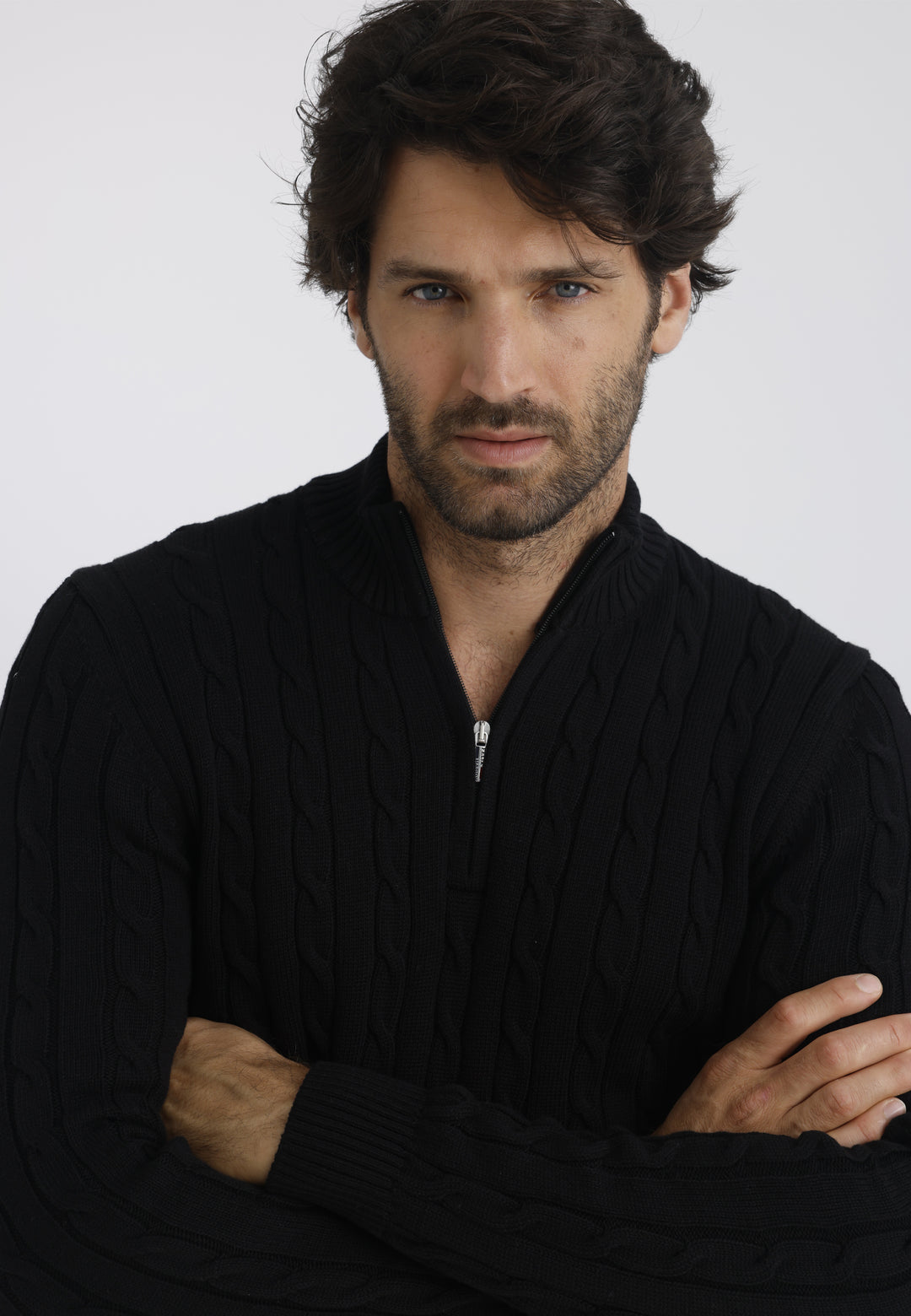 Men’s Cable Knit Half-Zip Pullover