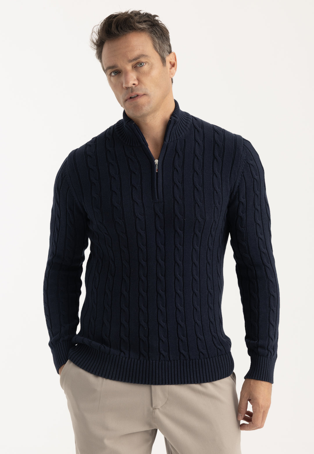 Men’s Cable Knit Half-Zip Pullover