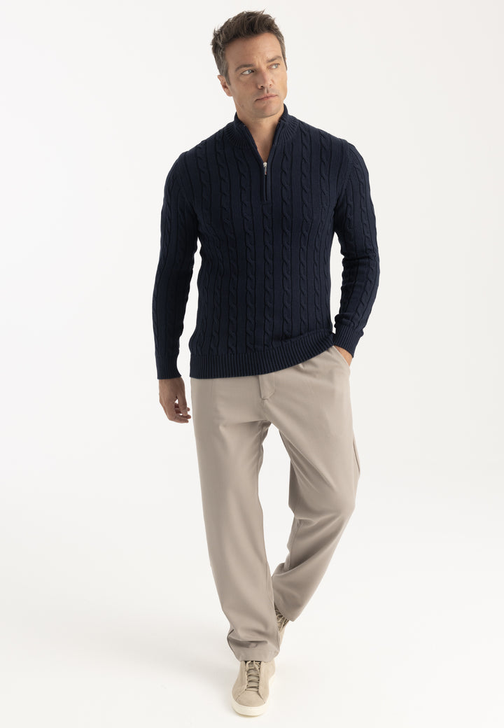 Men’s Cable Knit Half-Zip Pullover