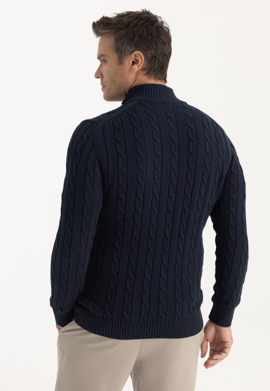 Men’s Cable Knit Half-Zip Pullover