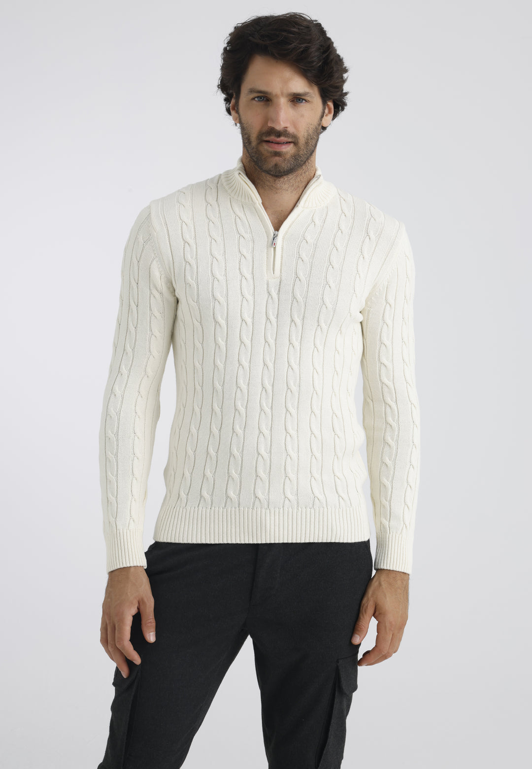 Men’s Cable Knit Half-Zip Pullover