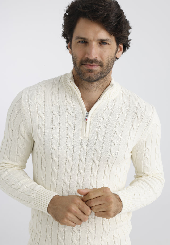 Men’s Cable Knit Half-Zip Pullover