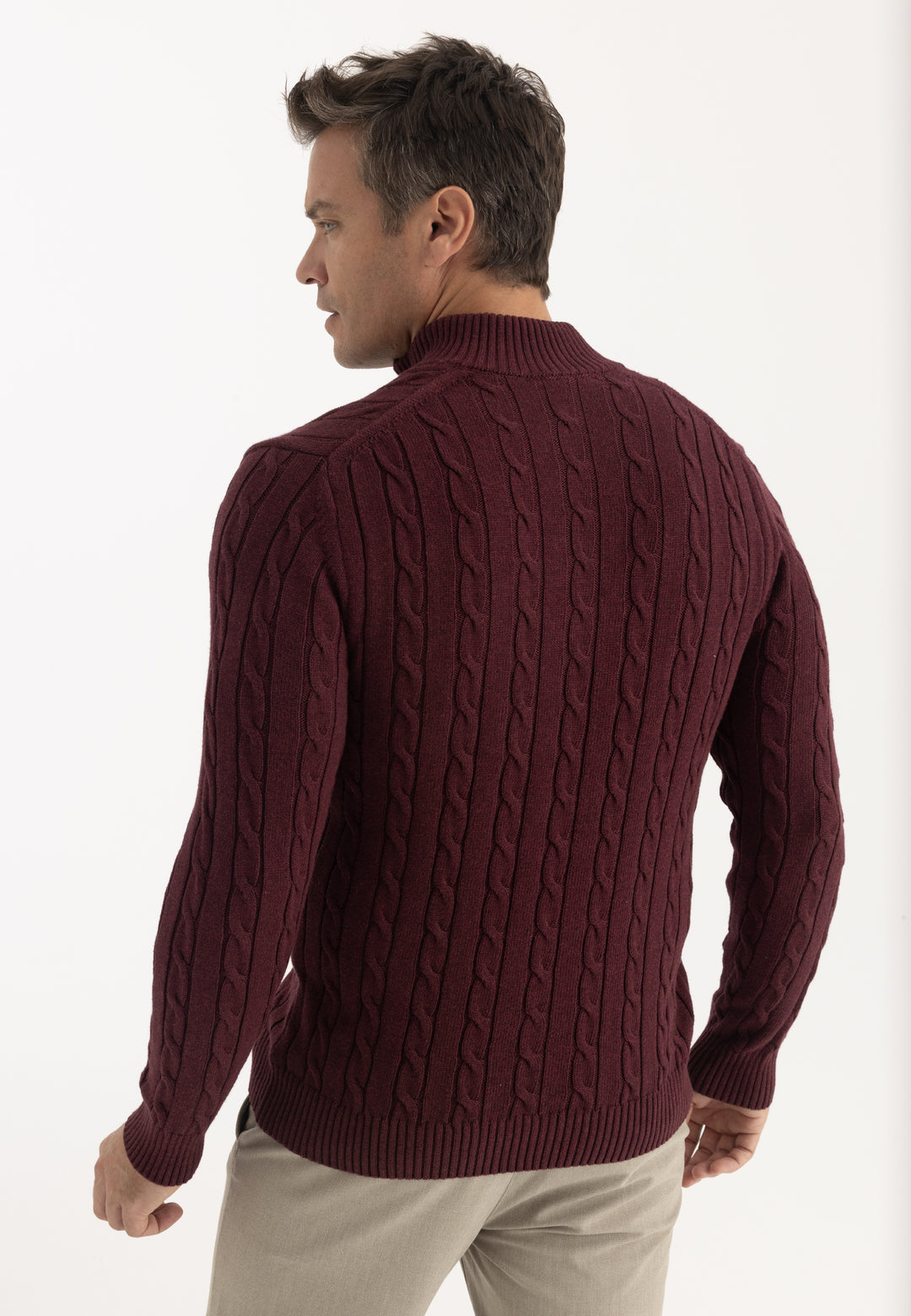 Men’s Cable Knit Half-Zip Pullover