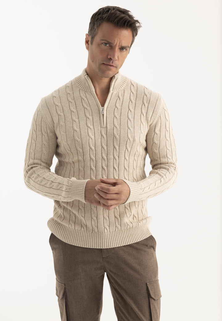Men’s Cable Knit Half-Zip Pullover