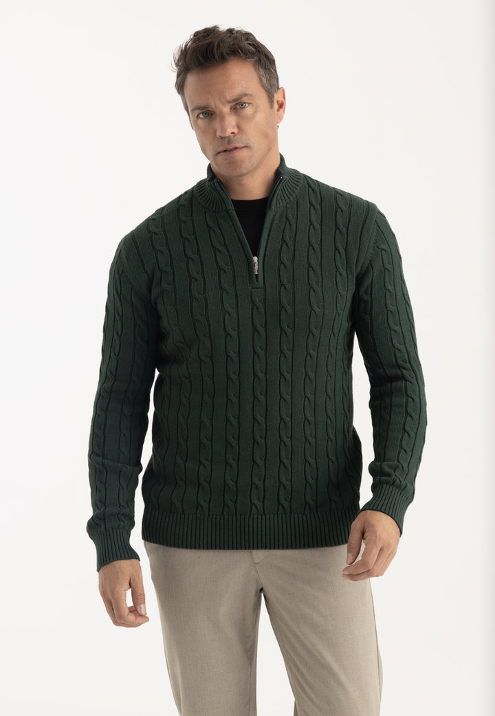 Men’s Cable Knit Half-Zip Pullover