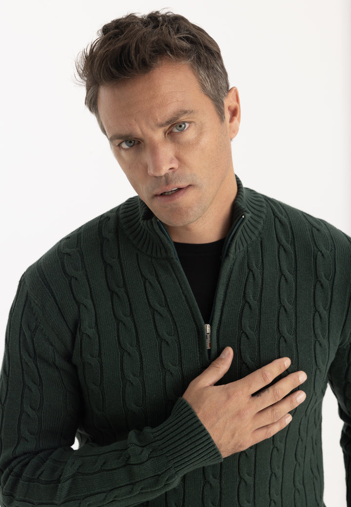 Men’s Cable Knit Half-Zip Pullover