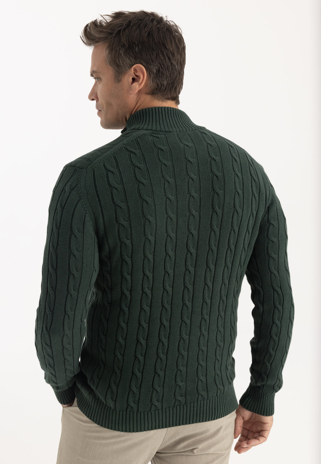 Men’s Cable Knit Half-Zip Pullover
