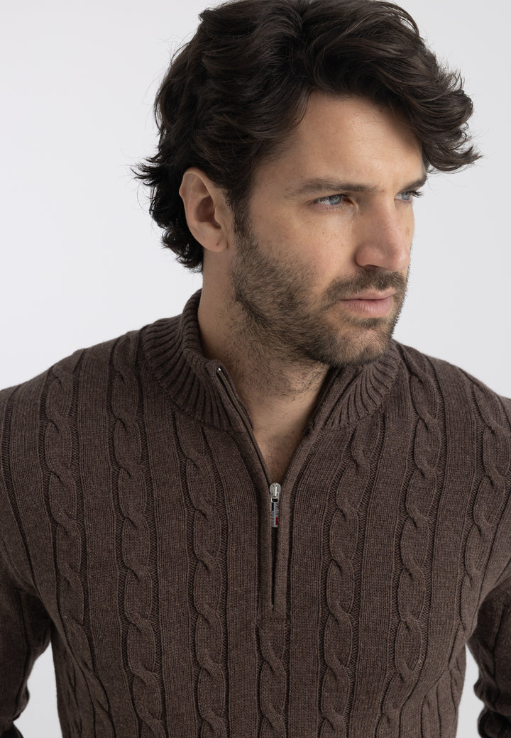Men’s Cable Knit Half-Zip Pullover