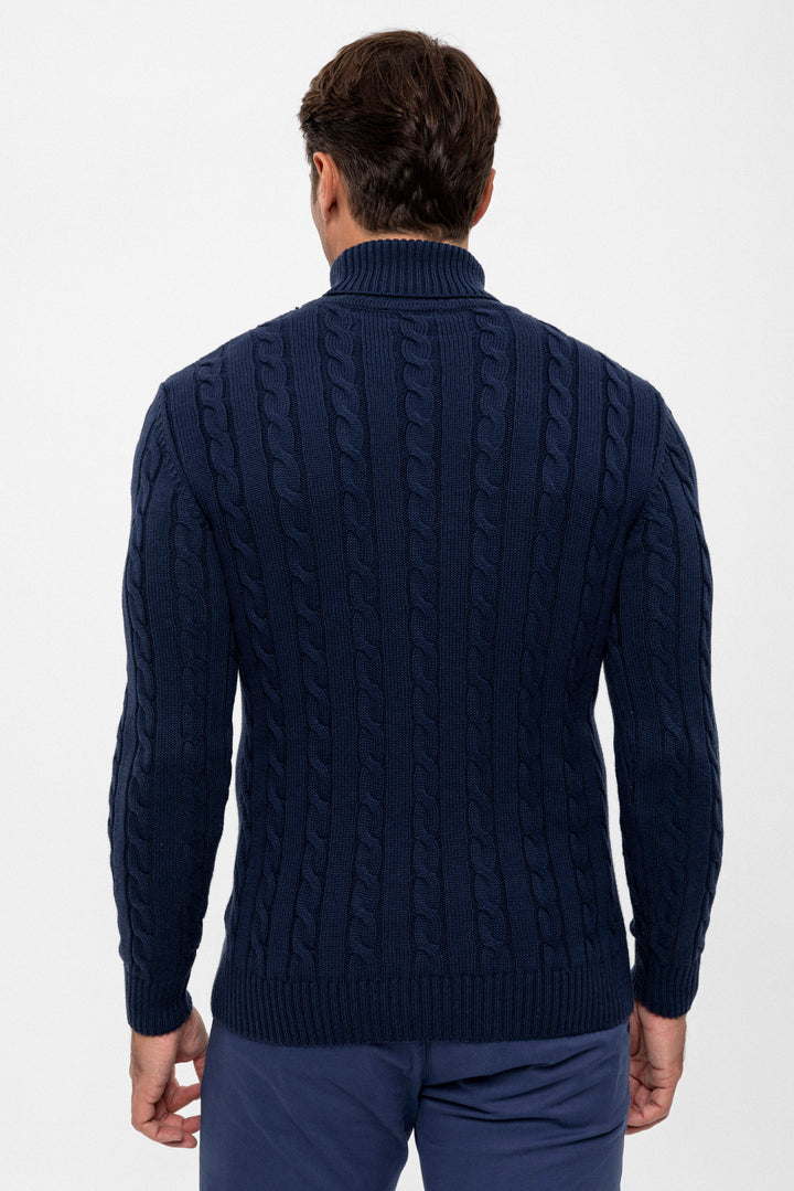 Men’s Cable Knit Turtleneck Pullover