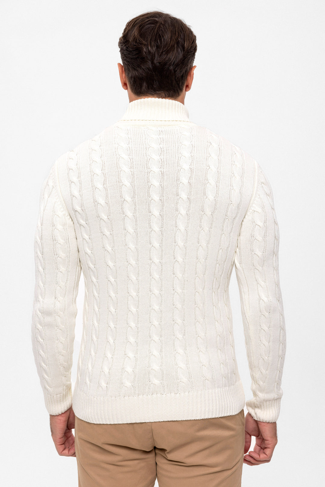 Men’s Cable Knit Turtleneck Pullover