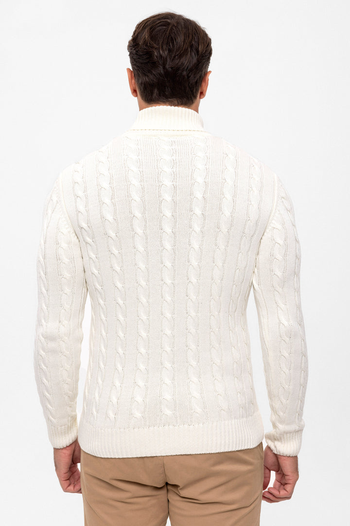 Men’s Cable Knit Turtleneck Pullover