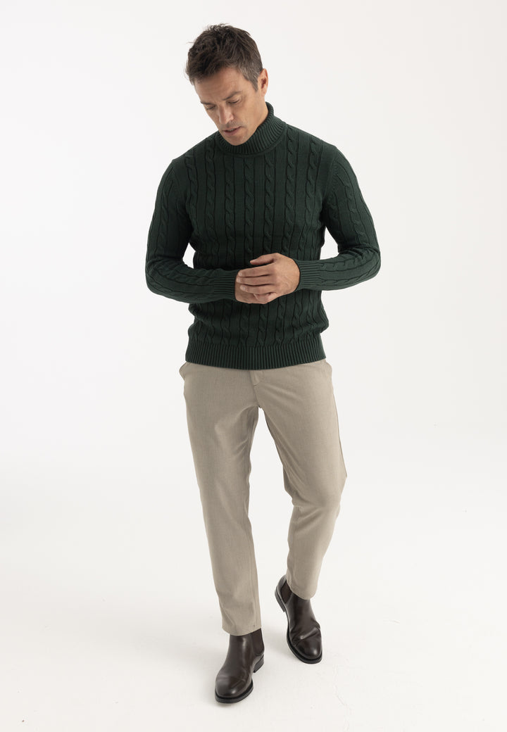 Men’s Cable Knit Turtleneck Pullover