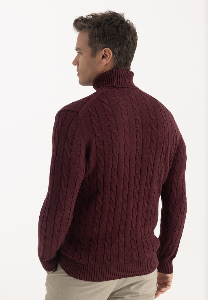 Men’s Cable Knit Turtleneck Pullover