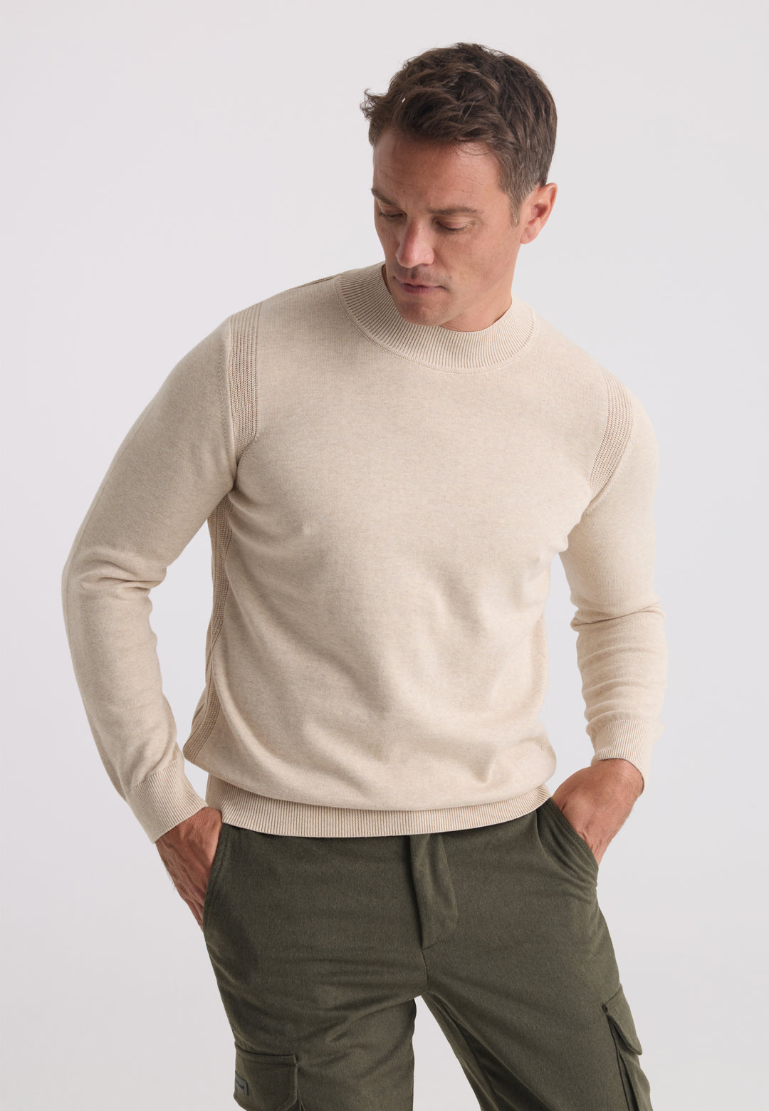 Men’s Half-Turtleneck Cotton Pullover