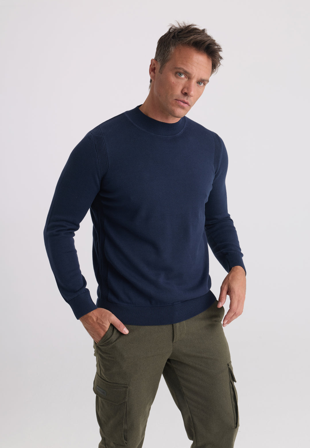 Men’s Half-Turtleneck Cotton Pullover