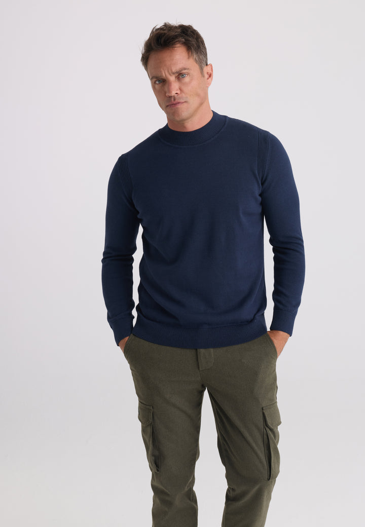 Men’s Half-Turtleneck Cotton Pullover