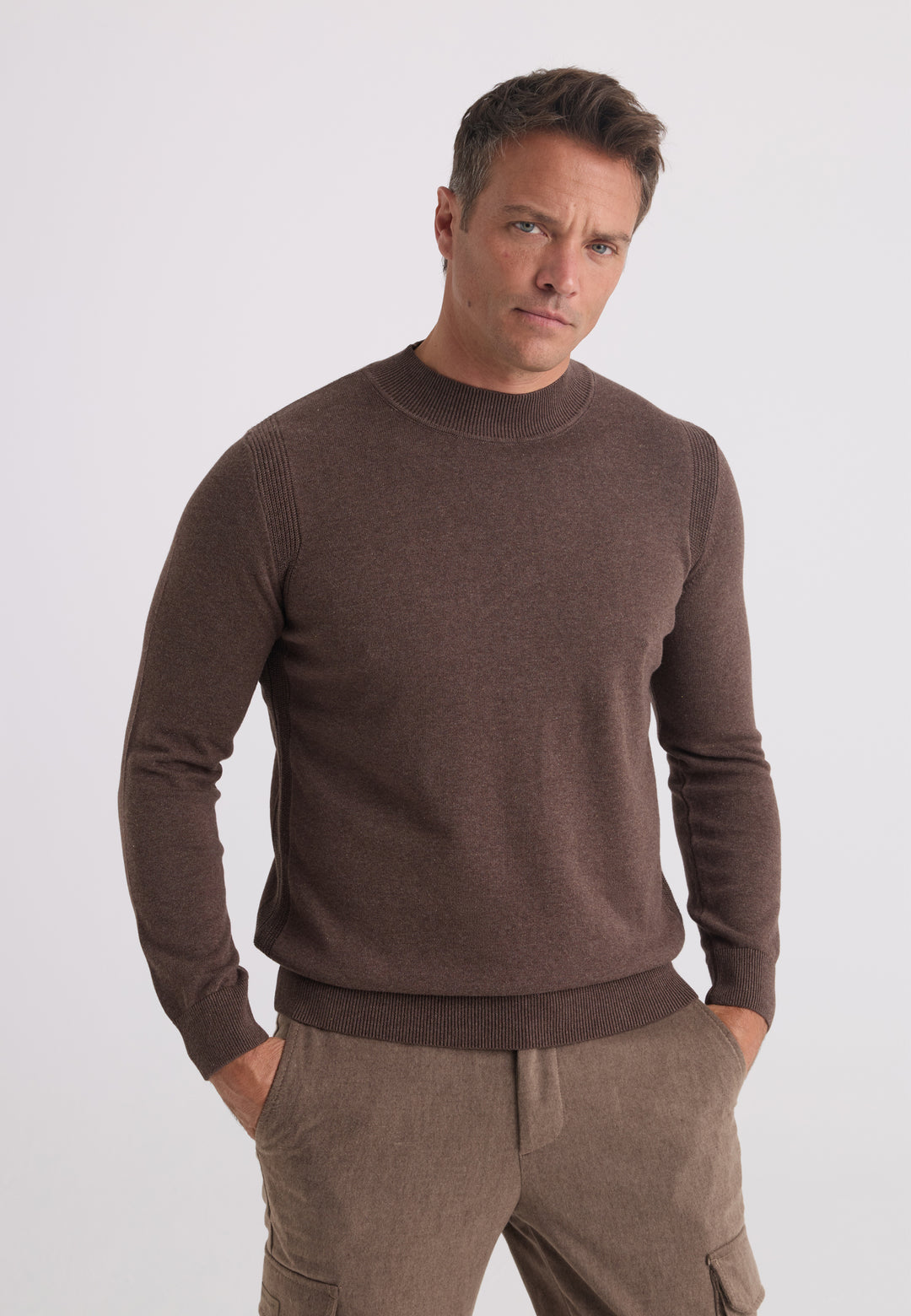 Men’s Half-Turtleneck Cotton Pullover