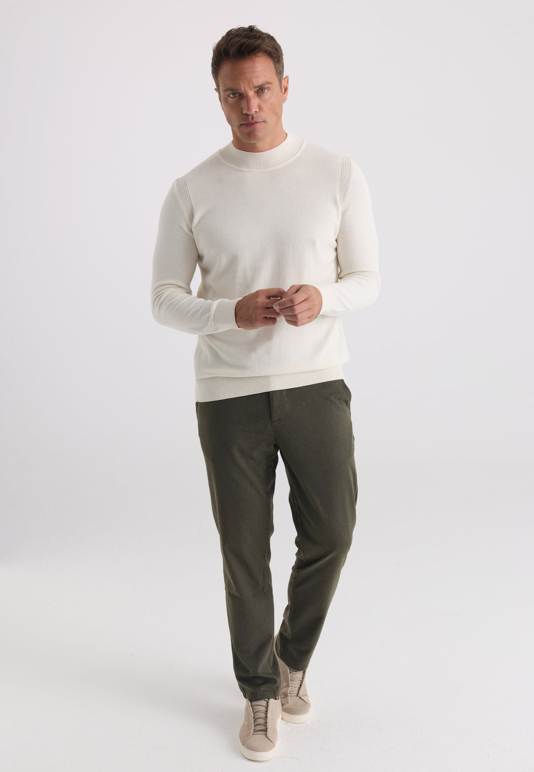 Men’s Half-Turtleneck Cotton Pullover