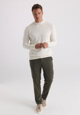 Jersey de cuello semi alto de algodón de hombre - Blanco roto