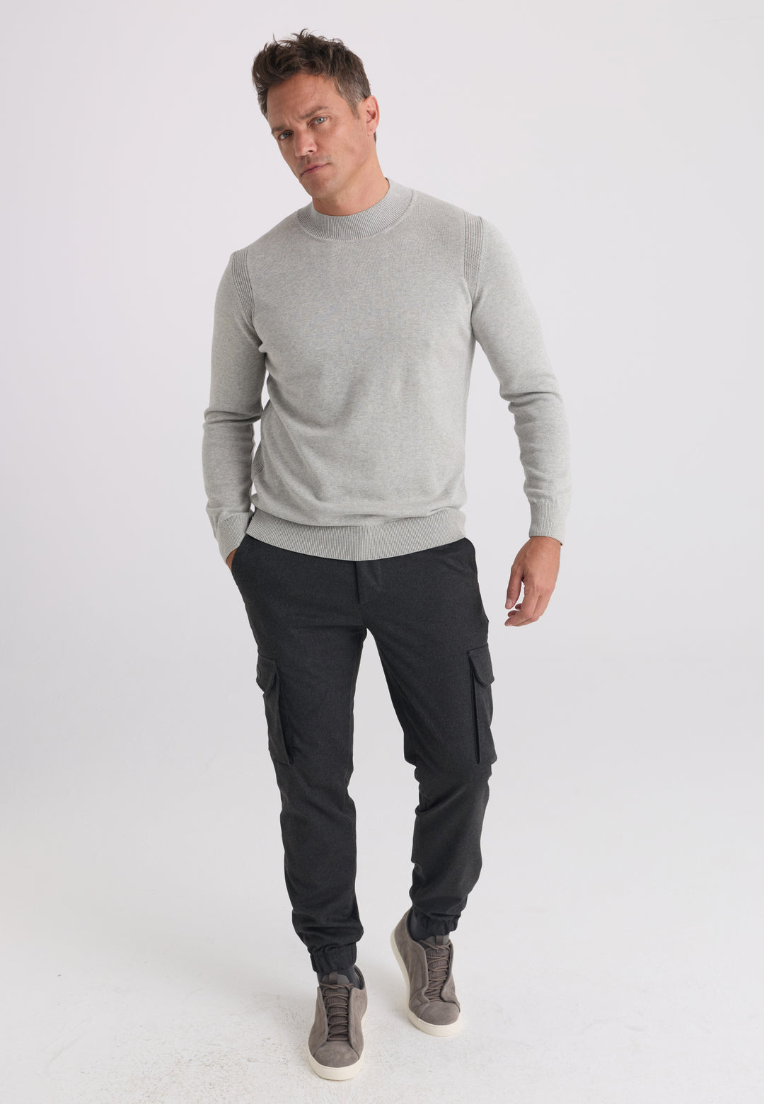 Men’s Half-Turtleneck Cotton Pullover
