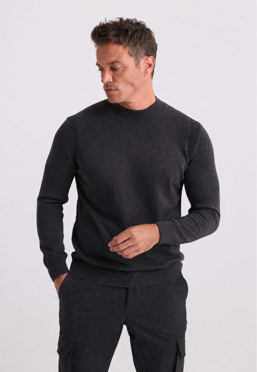 Men’s Half-Turtleneck Cotton Pullover