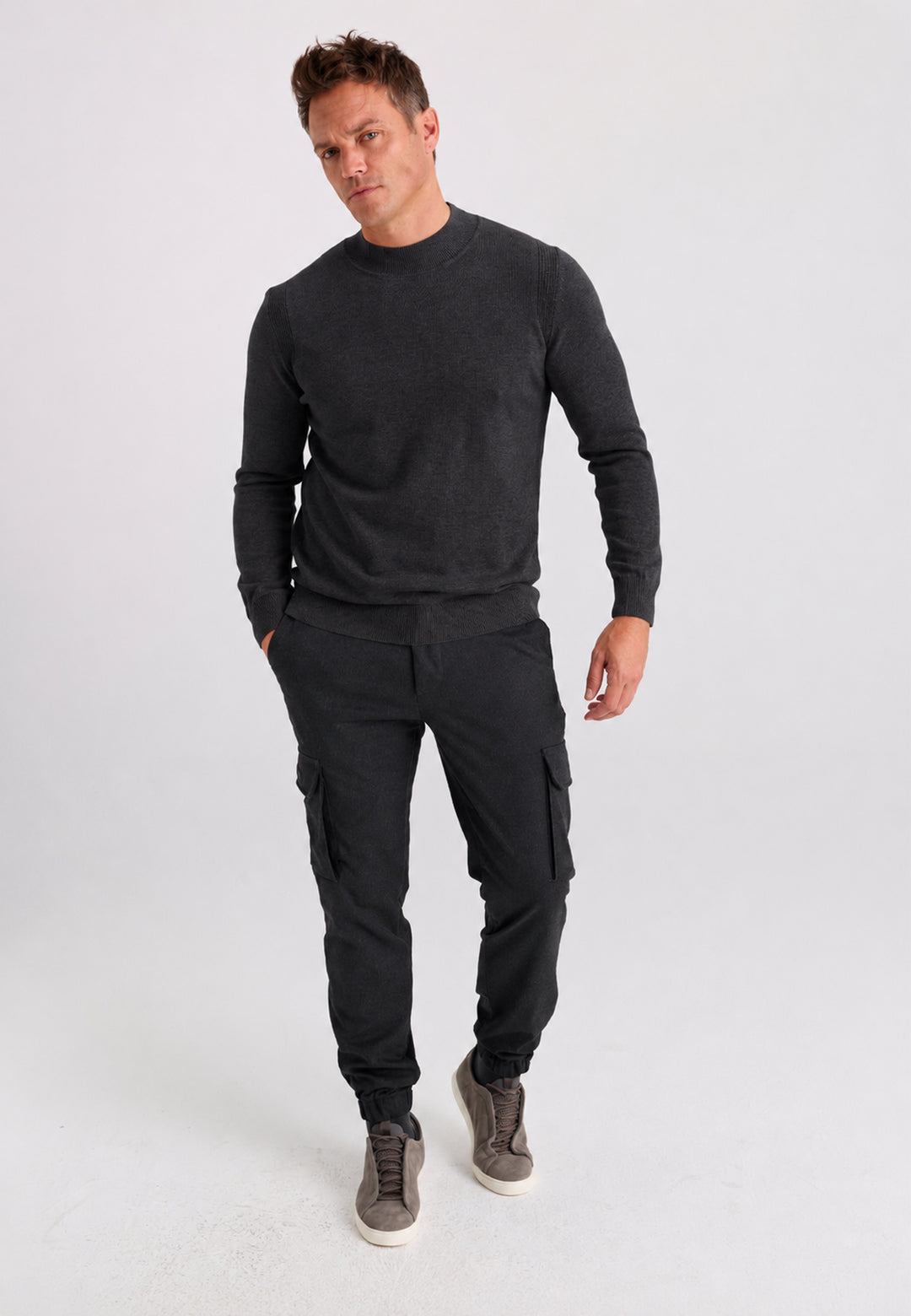 Men’s Half-Turtleneck Cotton Pullover