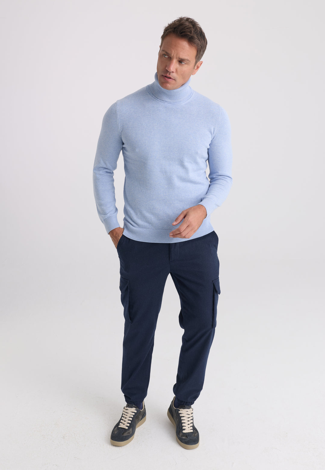 Men’s Cotton Turtleneck Pullover