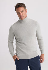 Men’s Cotton Turtleneck Pullover - Grey