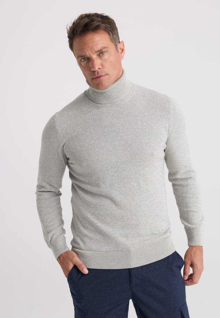 Men’s Cotton Turtleneck Pullover
