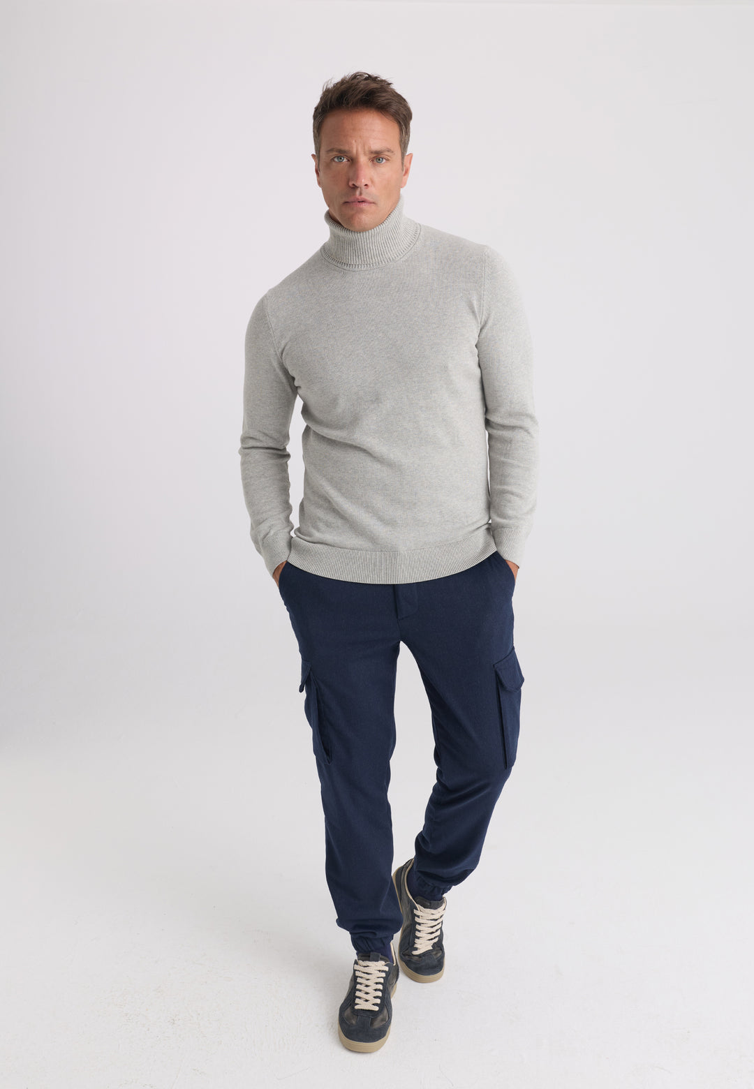 Men’s Cotton Turtleneck Pullover