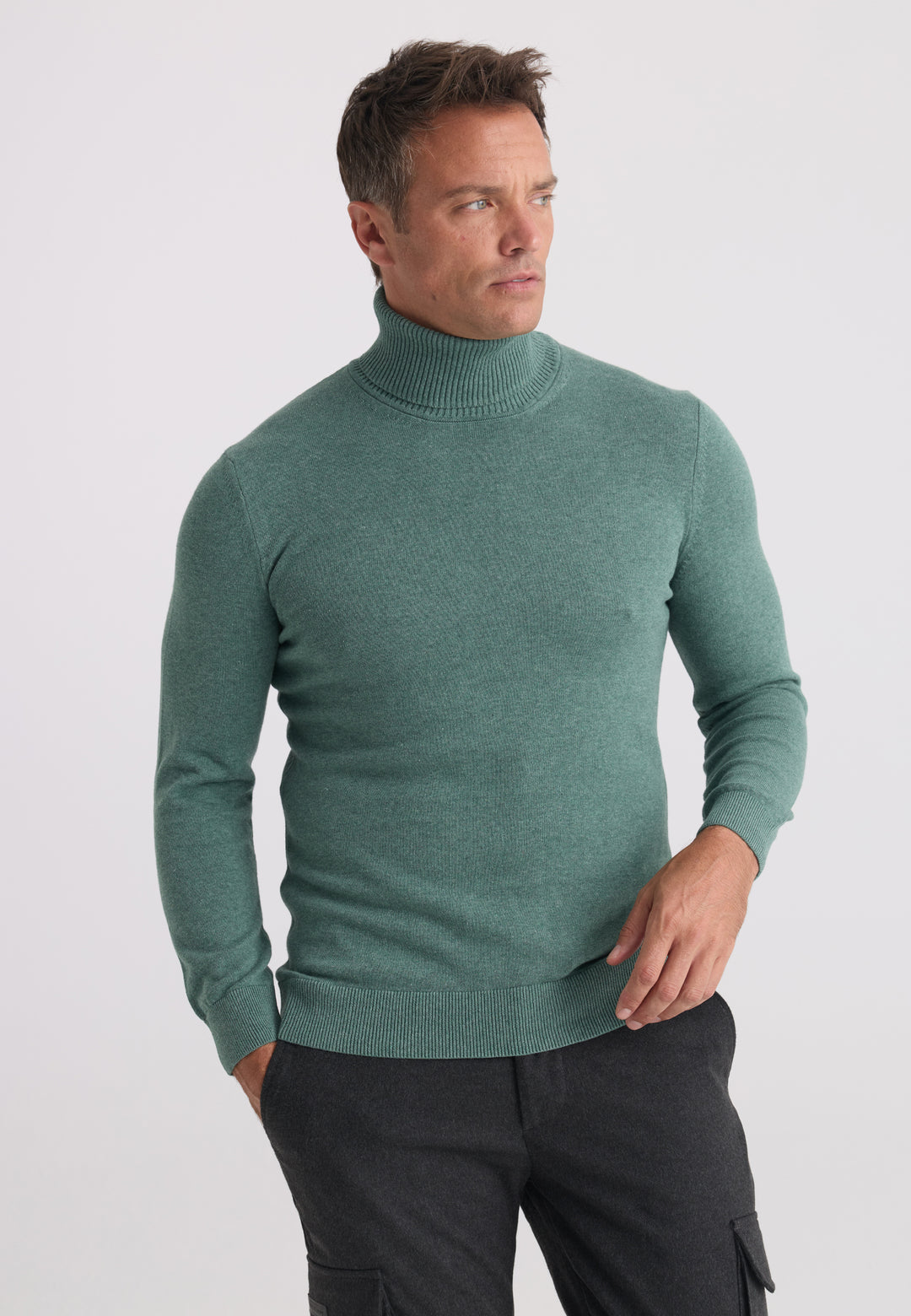 Men’s Cotton Turtleneck Pullover