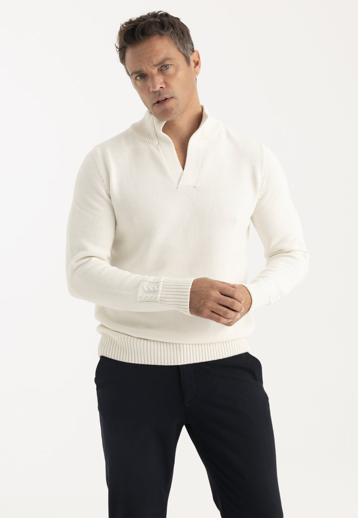 Men’s High Neck Cotton Pullover