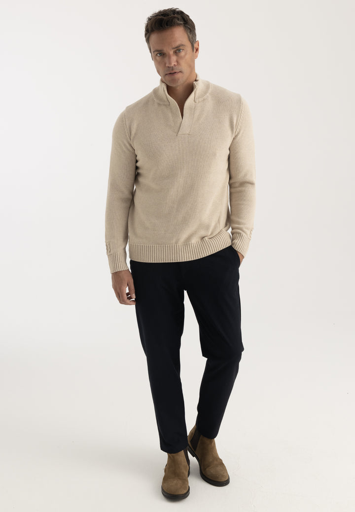 Men’s High Neck Cotton Pullover