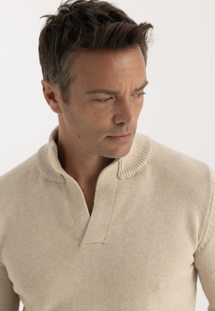 Men’s High Neck Cotton Pullover