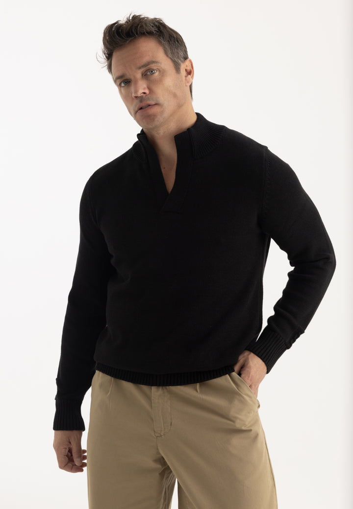 Men’s High Neck Cotton Pullover