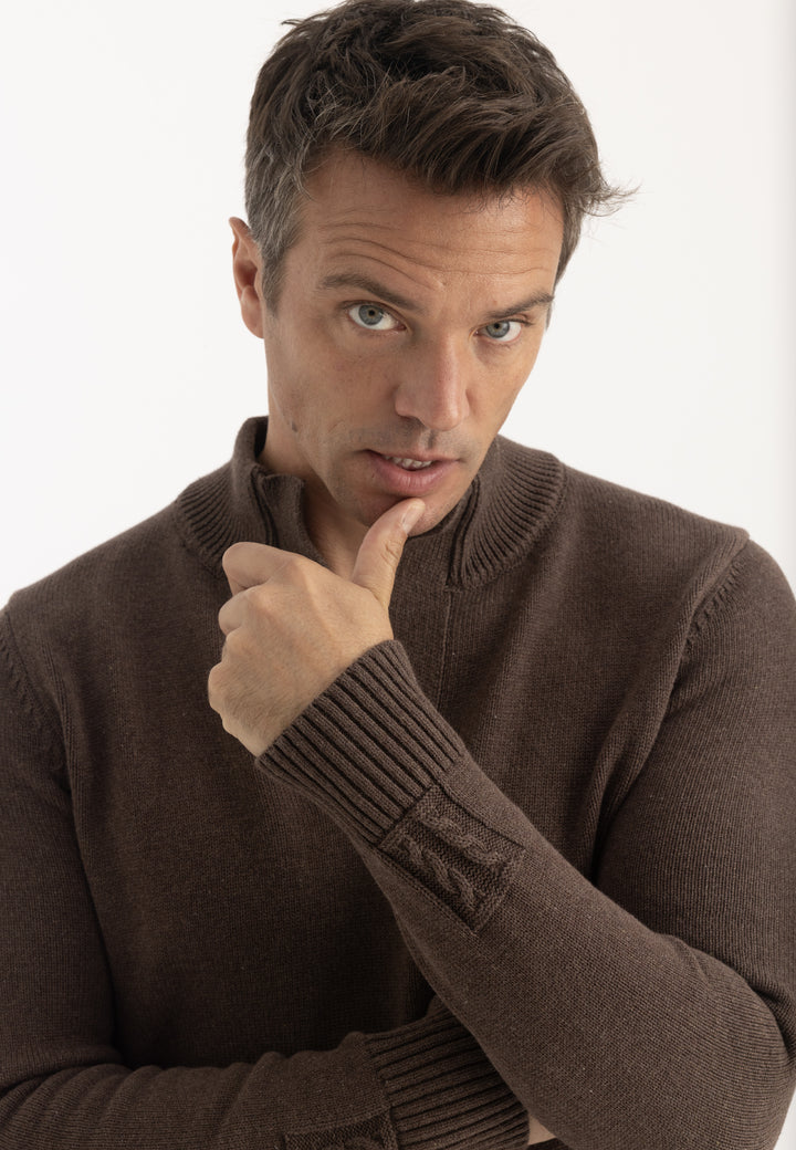 Men’s High Neck Cotton Pullover
